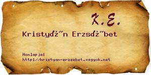 Kristyán Erzsébet névjegykártya