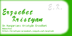 erzsebet kristyan business card